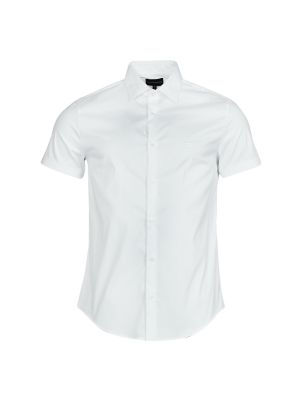 Košile s krátkými rukávy Emporio Armani bílá
