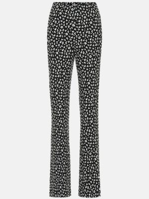 Παντελόνι με ίσιο πόδι με σχέδιο από ζέρσεϋ Miu Miu μαύρο