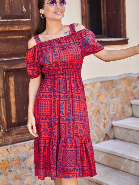 Карирана рокля на цветя Armonika