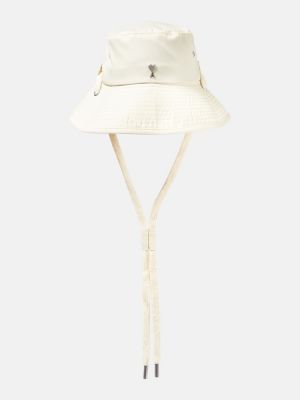 Памучна шапка Ami Paris бяло