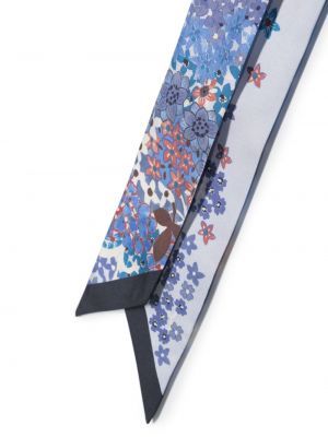 Collier en soie à fleurs Longchamp bleu