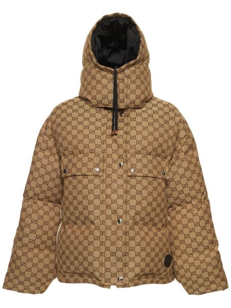 Chaqueta larga con plumas de algodón Gucci