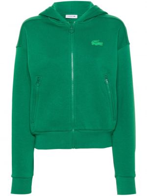 Mikina s kapucí na zip Lacoste zelená