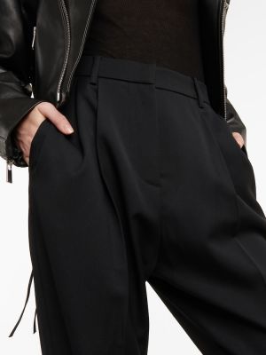 Vlněné rovné kalhoty Magda Butrym černé