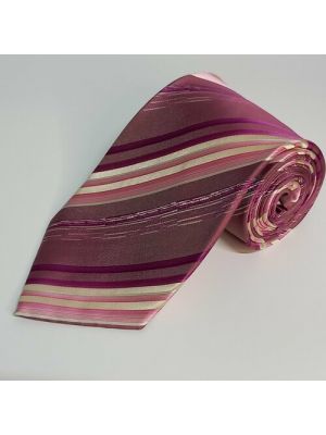 Шелковый галстук в полоску G.faricetti фиолетовый