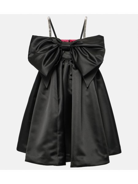 Saténové šaty s mašľou Nina Ricci čierna