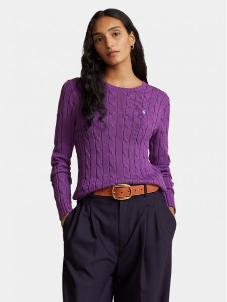 Длинный свитер Polo Ralph Lauren фиолетовый