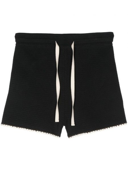 Pletene pamučne kratke hlače Jil Sander crna