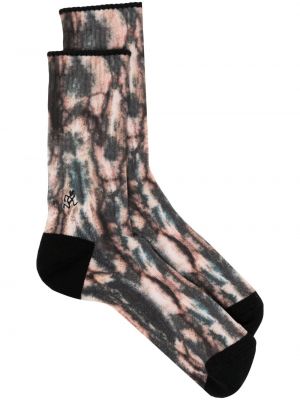 Чорапи бродирани с tie-dye ефект Gramicci черно