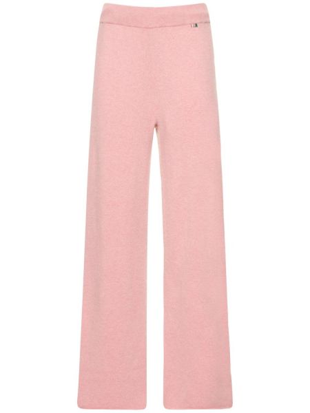 Dzianinowe spodnie z kaszmiru relaxed fit Extreme Cashmere różowe