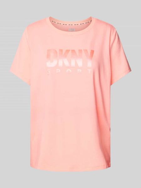 Koszulka z nadrukiem Dkny Performance różowa