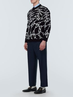 Žakarda kokvilnas džemperis Gucci melns