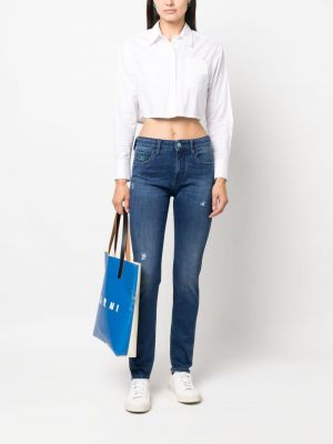 Skinny džíny s oděrkami Jacob Cohen modré