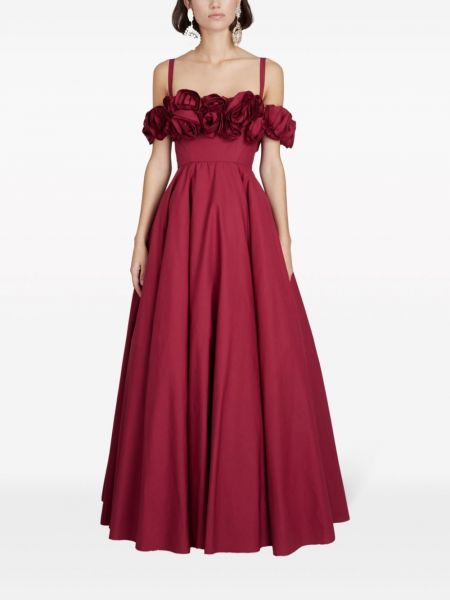Gėlėtas vakarinė suknelė Giambattista Valli raudona