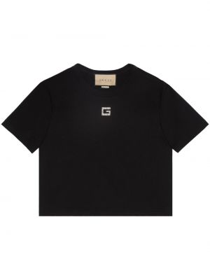 Тениска с кристали Gucci черно