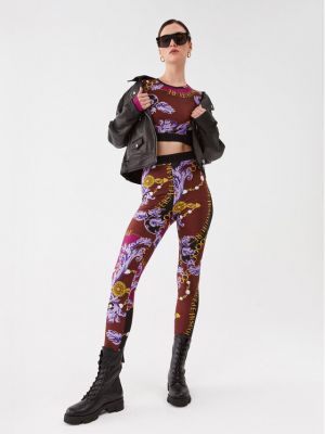 Tamprės slim fit Versace Jeans Couture violetinė