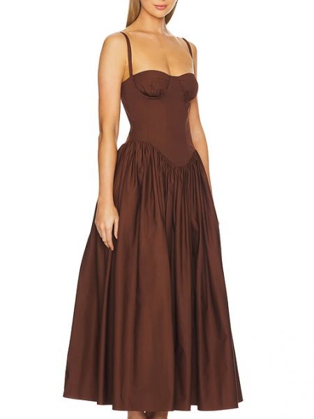 Vestido midi Tularosa marrón
