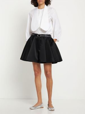 Сатенена мини пола с волани Noir Kei Ninomiya черно