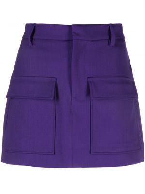 Vlněné mini sukně s kapsami P.a.r.o.s.h. fialové