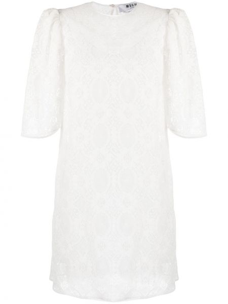 Krajkové květinové koktejlové šaty Msgm bílé