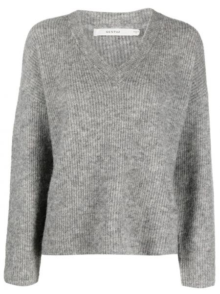 Pullover mit v-ausschnitt Gestuz grau