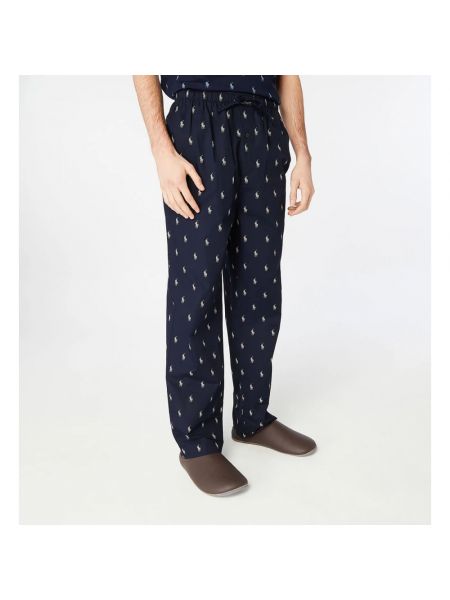 Pantalones rectos de algodón Polo Ralph Lauren azul