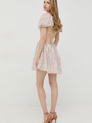 Хлопковое платье мини Bardot фиолетовое