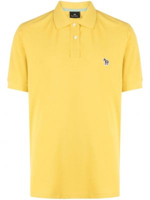 Tricou polo cu broderie din bumbac Ps Paul Smith galben
