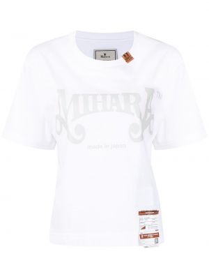 Bavlněné tričko s potiskem s krátkými rukávy Maison Mihara Yasuhiro - bílá