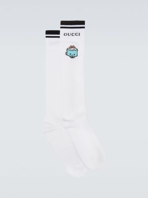 Ponožky s výšivkou Gucci bílé