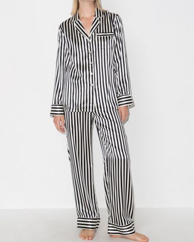Pyjama en soie à rayures Olivia Von Halle