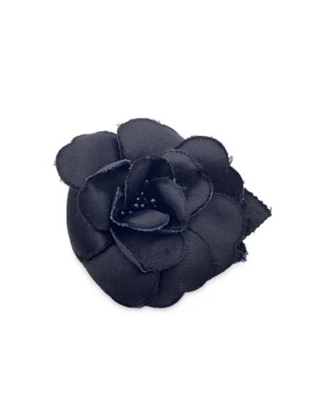 Jedwabna broszka Chanel Vintage czarna
