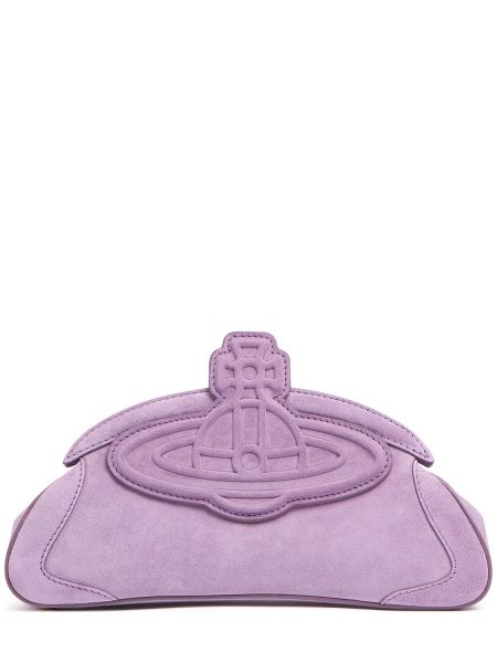 Bolso clutch de ante de ámbar Vivienne Westwood violeta