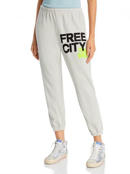 Хлопковые спортивные штаны с логотипом FREE CITY FREECITY, Stardust