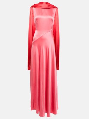 Μεταξωτή μάξι φόρεμα Roksanda ροζ