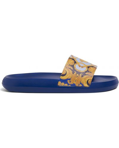 Sandały z nadrukiem Versace niebieskie