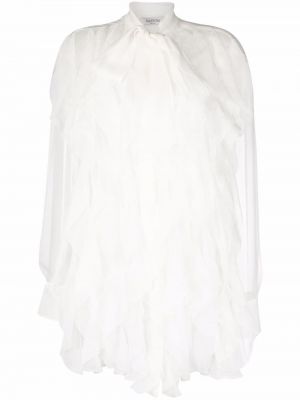 Bluză de mătase transparente Valentino Garavani alb