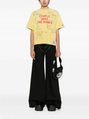 T-shirt aus baumwoll mit print Maison Mihara Yasuhiro gelb