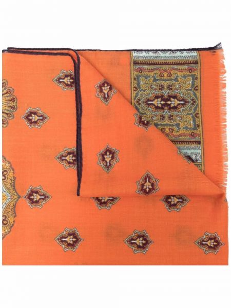 Bufanda de cachemir con estampado con estampado de cachemira Etro naranja