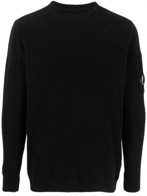 Dzianinowy sweter bawełniany C.p. Company czarny