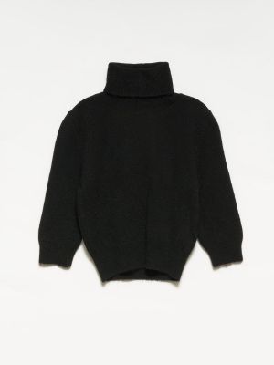 Džemperis ar augstu apkakli ar īsām piedurknēm Dilvin melns