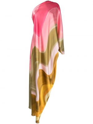 Sukienka długa z nadrukiem w abstrakcyjne wzory Silvia Tcherassi różowa