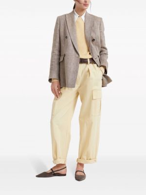 Relaxed fit „cargo“ stiliaus kelnės Brunello Cucinelli geltona