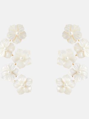 Kolczyki w kwiatki Jennifer Behr białe