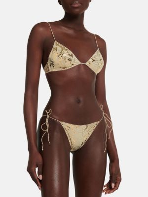 Bikini cu imagine cu model piele de șarpe Osã©ree auriu