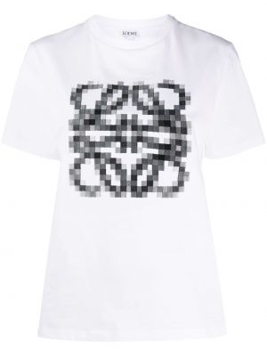 Тениска бродирана Loewe бяло