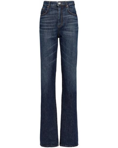 Bavlnené džínsy s rovným strihom s nízkym pásom Sportmax modrá