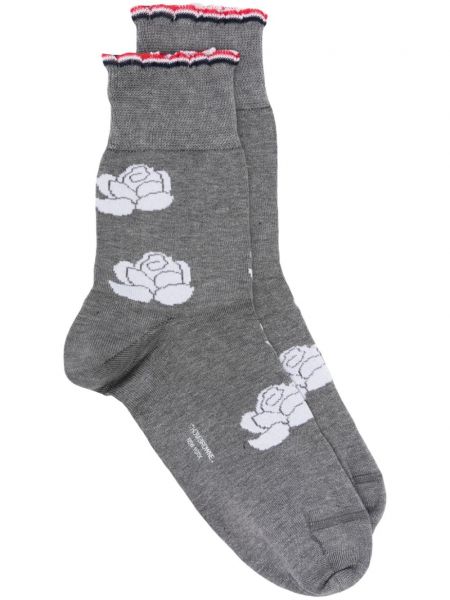 Kvetinové ponožky Thom Browne sivá