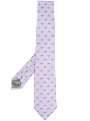 Жакардова копринена вратовръзка Emporio Armani виолетово