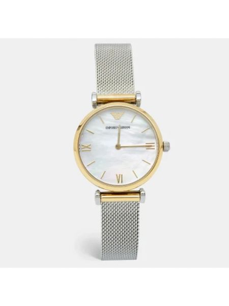 Zegarek ze stali chirurgicznej Armani Pre-owned biały